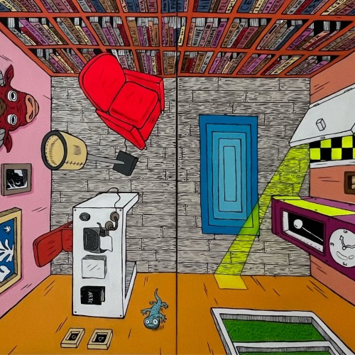 A biblioteca do colecionador de arte contemporânea, Franklin Hopper, Arizona, EUA 1992 